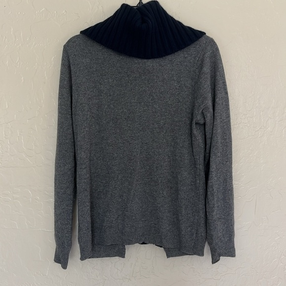 WENDI REED Cashmere Turtleneck Cardigan Striped Colored Placket - Size 1 (Small) - Picture 3 of 10